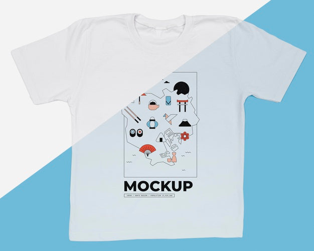Top View Of Cute T-Shirt Concept Mock-Up Psd