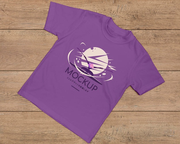Top View Of Cute T-Shirt Concept Mock-Up Psd