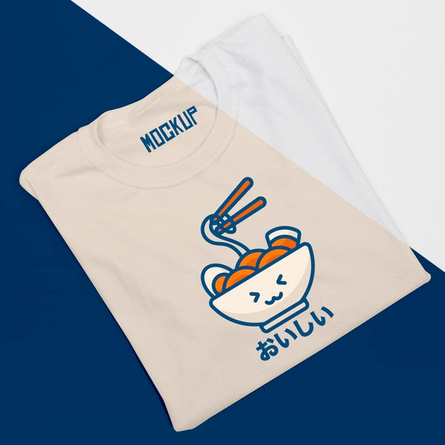 Top View Of Cute T-Shirt Concept Mock-Up Psd
