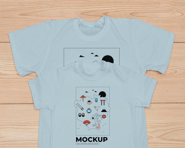 Top View Of Cute T-Shirt Concept Mock-Up Psd