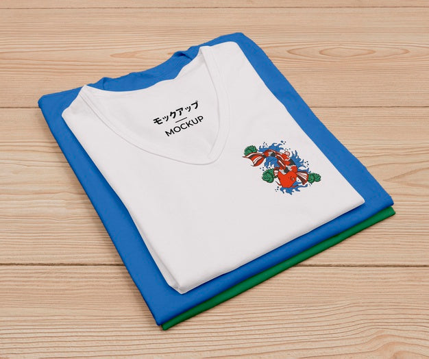 Top View Of Cute T-Shirt Concept Mock-Up Psd