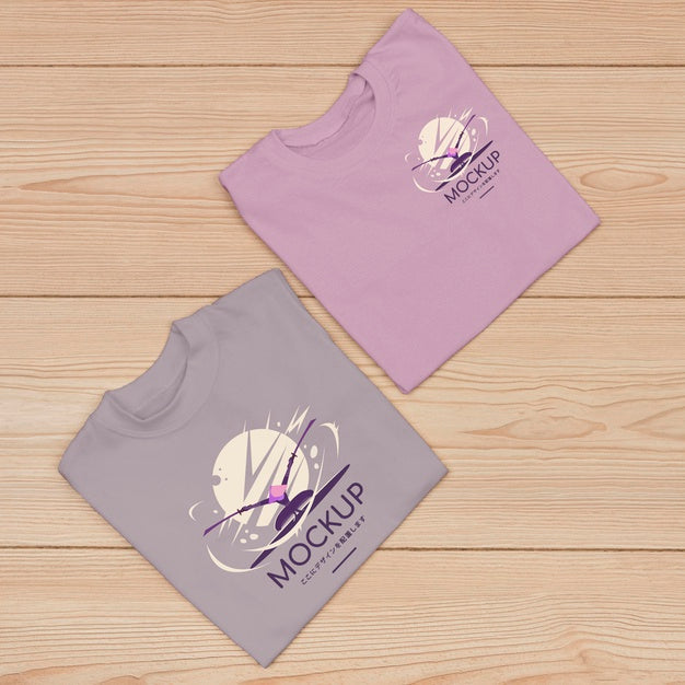 Top View Of Cute T-Shirt Concept Mock-Up Psd