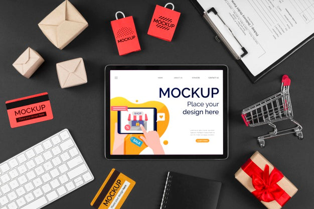 Top View Of Cyber Monday Concept Mock-Up Psd