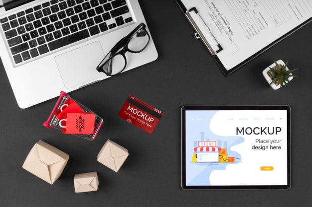 Top View Of Cyber Monday Concept Mock-Up Psd