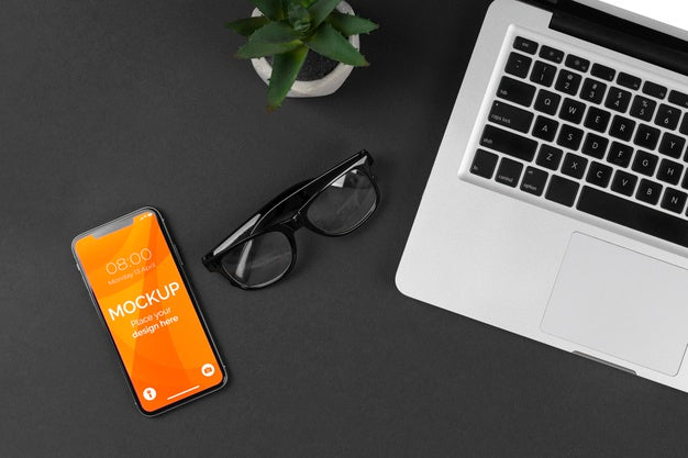 Top View Of Cyber Monday Concept Mock-Up Psd