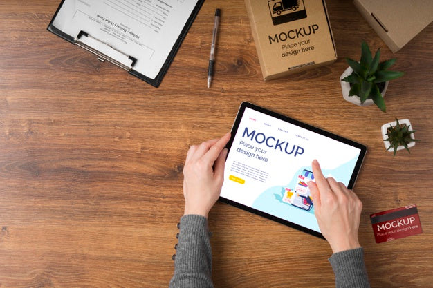 Top View Of Cyber Monday Concept Mock-Up Psd