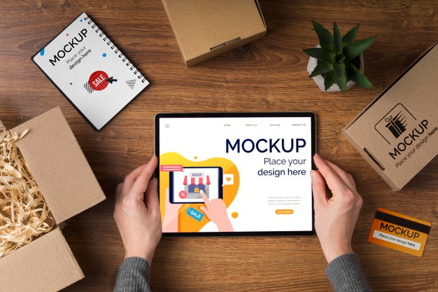 Top View Of Cyber Monday Concept Mock-Up Psd