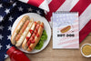 Top View Of Delicious American Food Mock-Up Psd