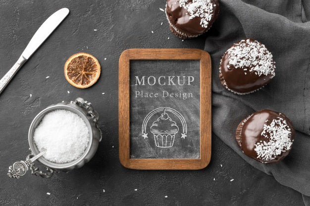 Top View Of Delicious Bakery Concept Mock-Up Psd