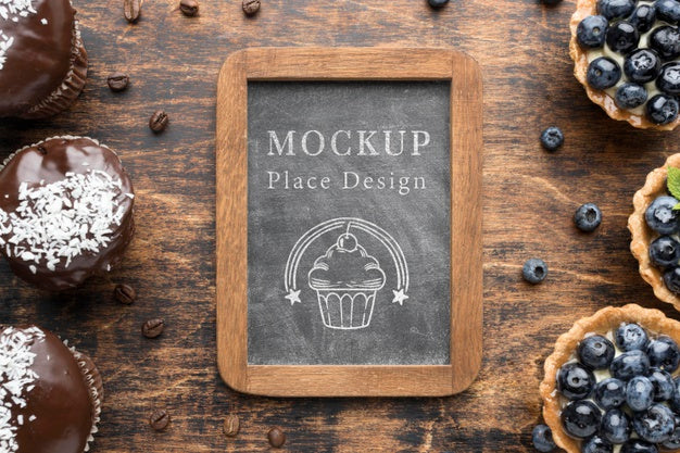 Top View Of Delicious Bakery Concept Mock-Up Psd