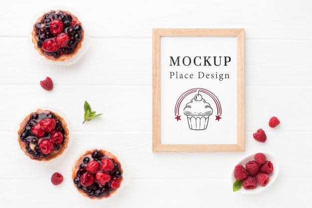 Top View Of Delicious Bakery Concept Mock-Up Psd