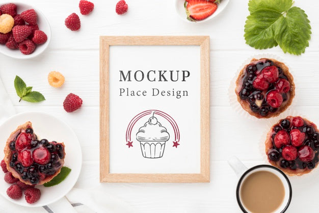 Top View Of Delicious Bakery Concept Mock-Up Psd