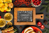 Top View Of Delicious Christmas Food Mock-Up Psd