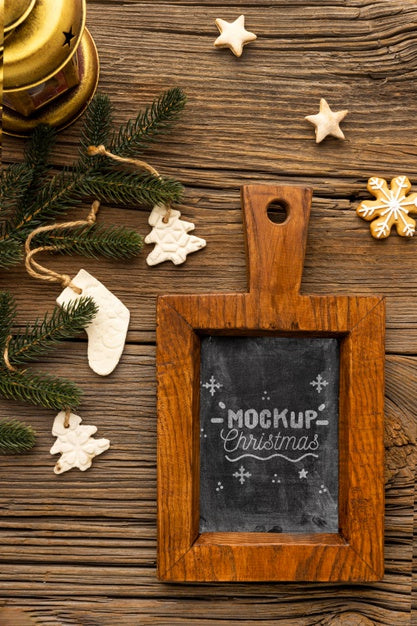 Top View Of Delicious Christmas Food Mock-Up Psd