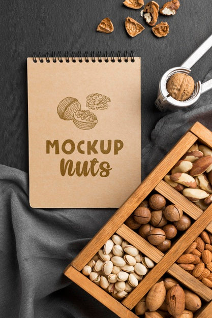 Top View Of Delicious Nuts Mock-Up Psd