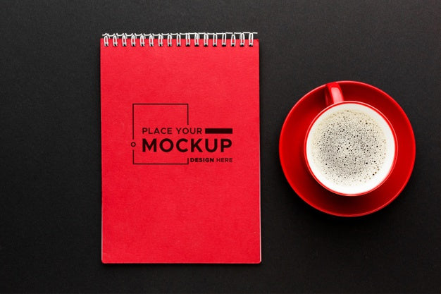 Top View Of Desk Concept Mock-Up Psd