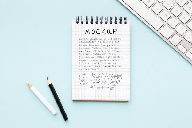 Top View Of Desk Concept Mock-Up Psd