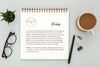 Top View Of Desk Surface With Coffee And Pen Psd