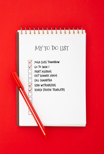 Top View Of Desk Surface With To Do List Psd