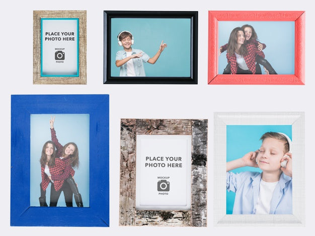 Top View Of Different Frames Psd