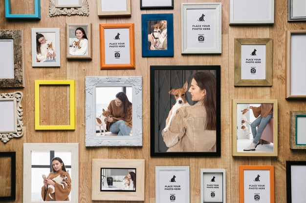 Top View Of Different Shaped Frames Psd