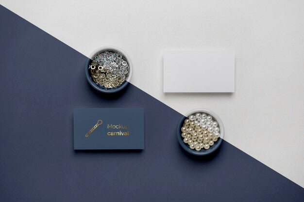 Top View Of Diy Carnival Invitation With Beads Psd