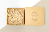 Top View Of Eco-Friendly Gift Box With Shredded Paper Mock-Up Psd