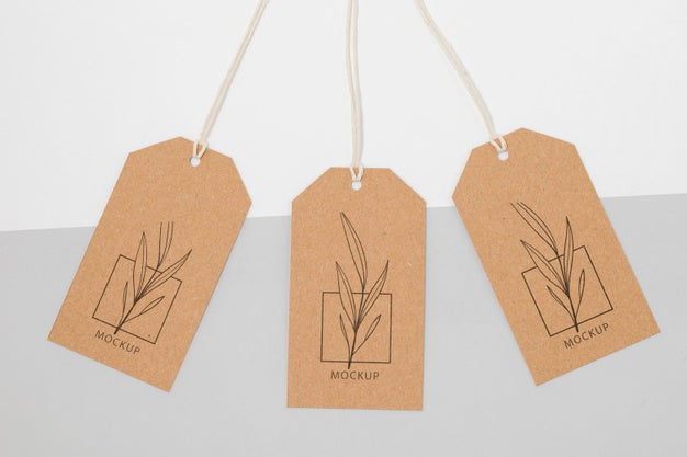 Top View Of Eco-Friendly Price Tags Mock-Up Psd