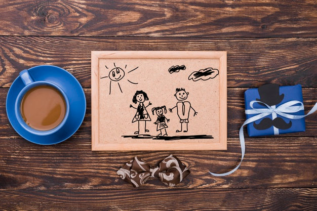 Top View Of Father'S Day Concept Mock-Up Psd