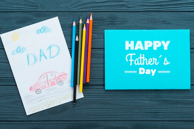 Top View Of Father'S Day Concept Psd