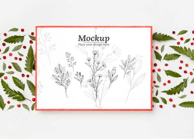 Top View Of Foliage Mock-Up Psd
