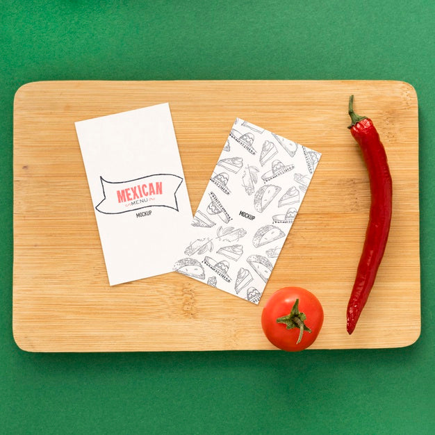 Top View Of Food Menu Concept Mock-Up Psd
