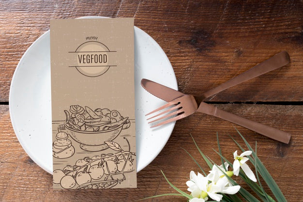 Top View Of Food Menu Concept Mock-Up Psd