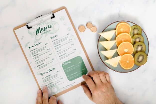 Top View Of Food Menu Concept Mock-Up Psd