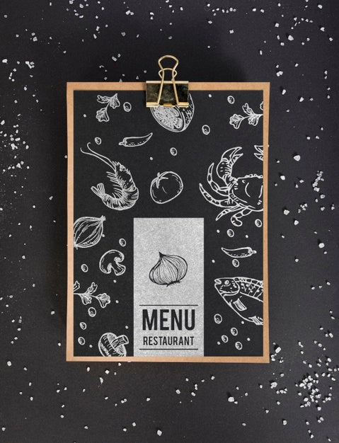 Top View Of Food Menu Concept Mock-Up Psd