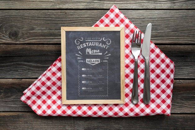 Top View Of Food Menu Concept Mock-Up Psd