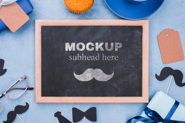 Top View Of Frame For Fathers Day With Gift Psd