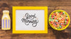 Top View Of Frame With Colorful Cereals On Wooden Table Psd