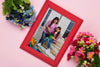 Top View Of Frame With Colorful Flowers Psd