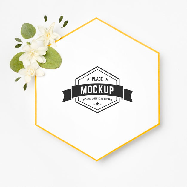 Top View Of Frame With Flowers And Leaves Psd