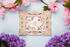 Top View Of Frame With Spring Flowers Psd
