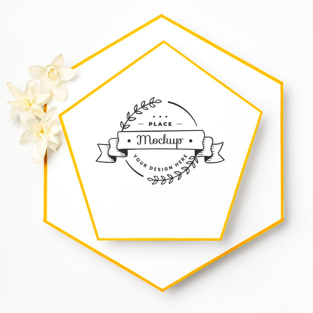 Top View Of Frames With Flowers Psd