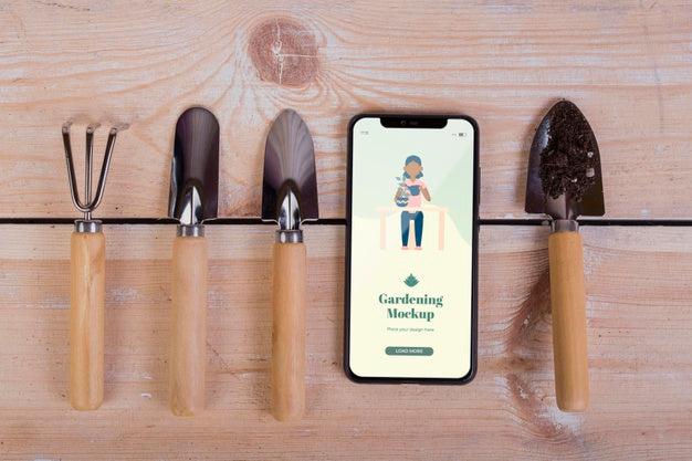 Top View Of Gardening Concept Mock-Up Psd