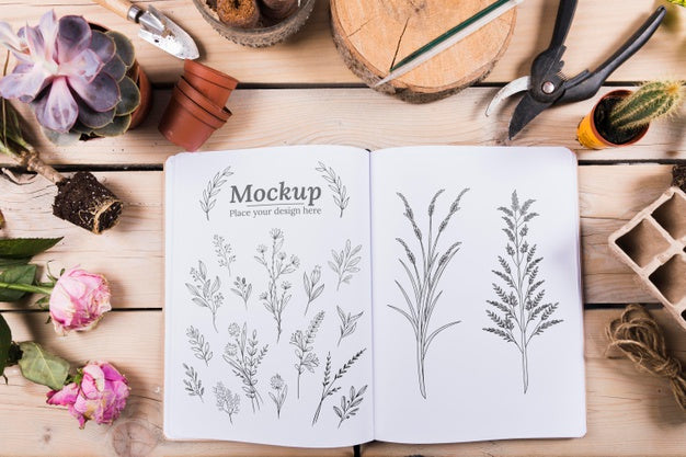 Top View Of Gardening Concept Mock-Up Psd