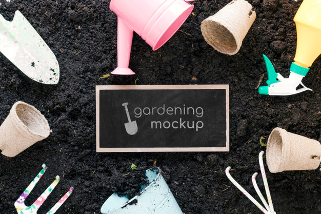 Top View Of Gardening Concept Mock-Up Psd