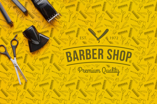 Top View Of Hairdresser Concept Mock-Up Psd