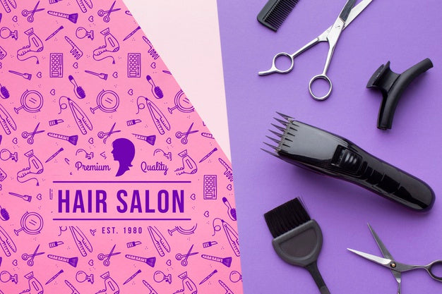 Top View Of Hairdresser Concept Mock-Up Psd