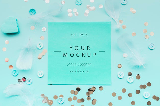 Top View Of Handmade Concept Mock-Up Psd