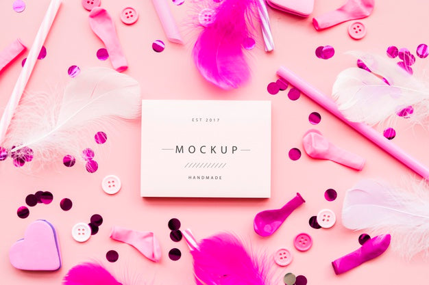 Top View Of Handmade Concept Mock-Up Psd