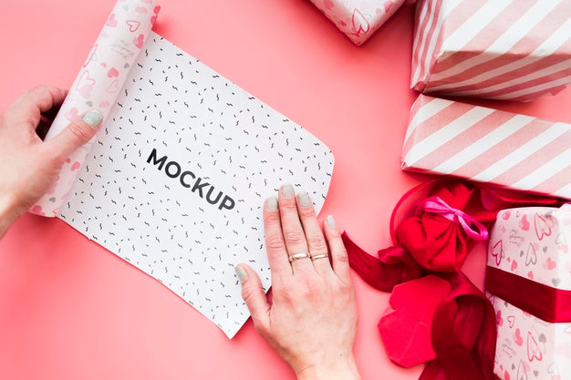 Top View Of Handmade Concept Mock-Up Psd